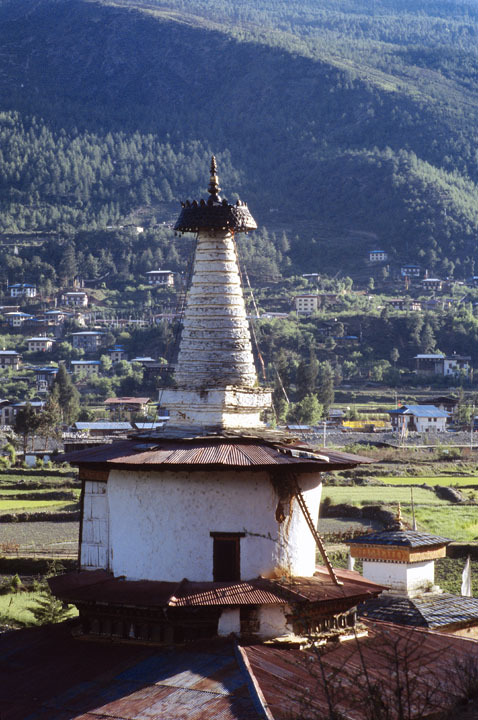 b_653l paro.jpg - Népal - Kathmandou, Bodnath toit de ce temple de forme circulaire